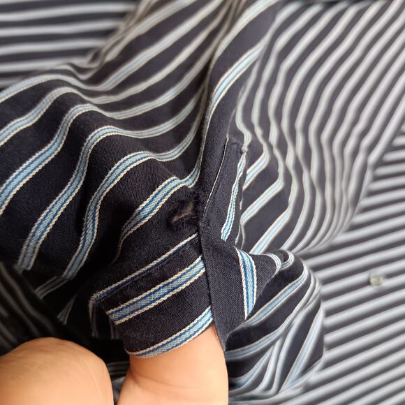 Calvin Klein‎ Blue/Blue Men's Button-Down Long Sleeve Shirt Sz 17 34/35 Slim Fit - Picture 10 of 10